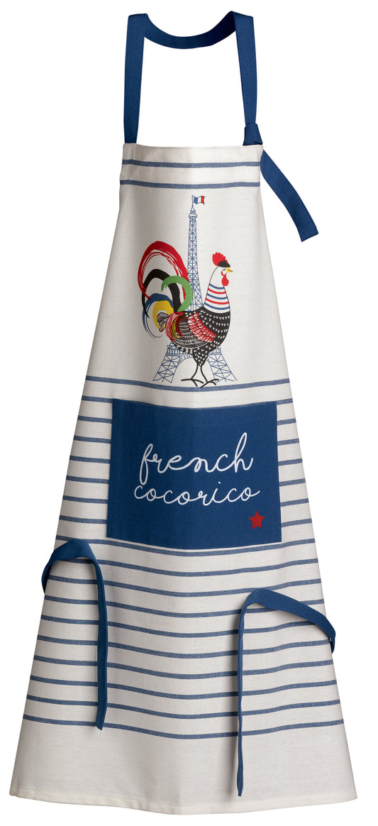 Grembiule da cucina riciclato French Cocorico Écru/Bleu 85 X 72 2112