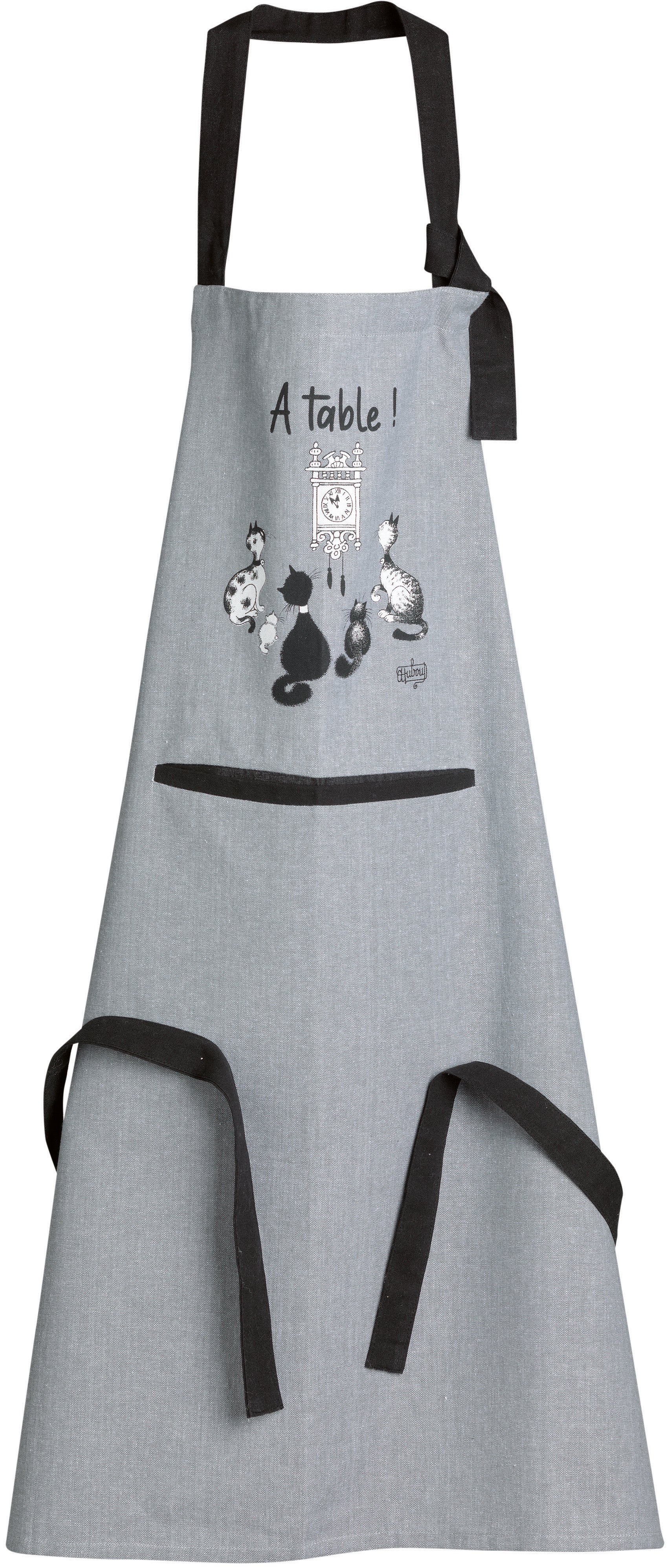 Grembiule da cucina Dubout chat horloge Gris 72 X 85