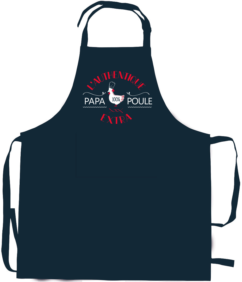 Grembiule da cucina Papa poule recyclé Indigo 72 X 90