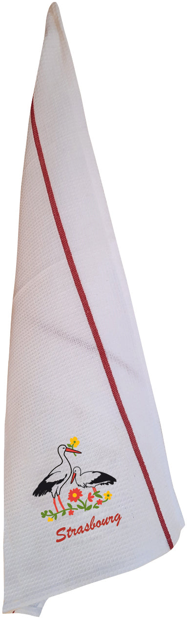 Asciugamano a nido d'ape riciclato Blom Strasbourg Blanc/Rouge 50 X 70