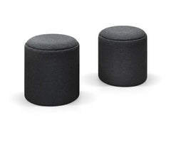 Set di 2 Pouf BERGEN contenitore in tessuto grigio scuro, trasformabile in tavolino in legno MDF