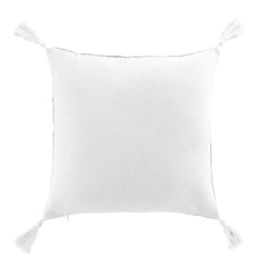 cuscini Douceur d intérieur:COUSSIN DEHOUS. COMPR. POMPONS 40x40 CM JUTE IMPRIME/POLYCOTON U