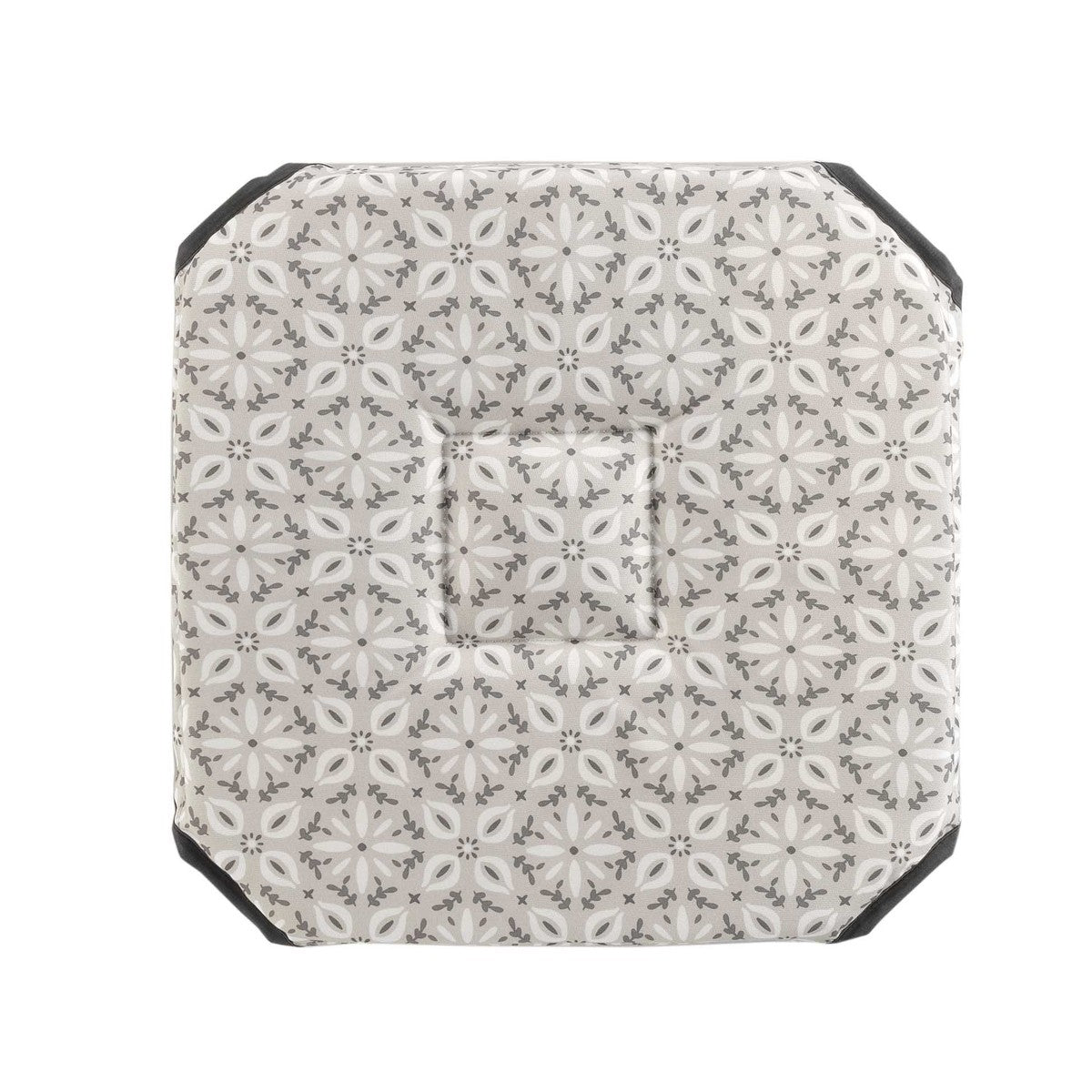 Coprisedia Douceur d intérieur:GALETTE 4 RABATS 36 x 36 x 3.5 CM POLYESTER IMPRIME GRIS X2