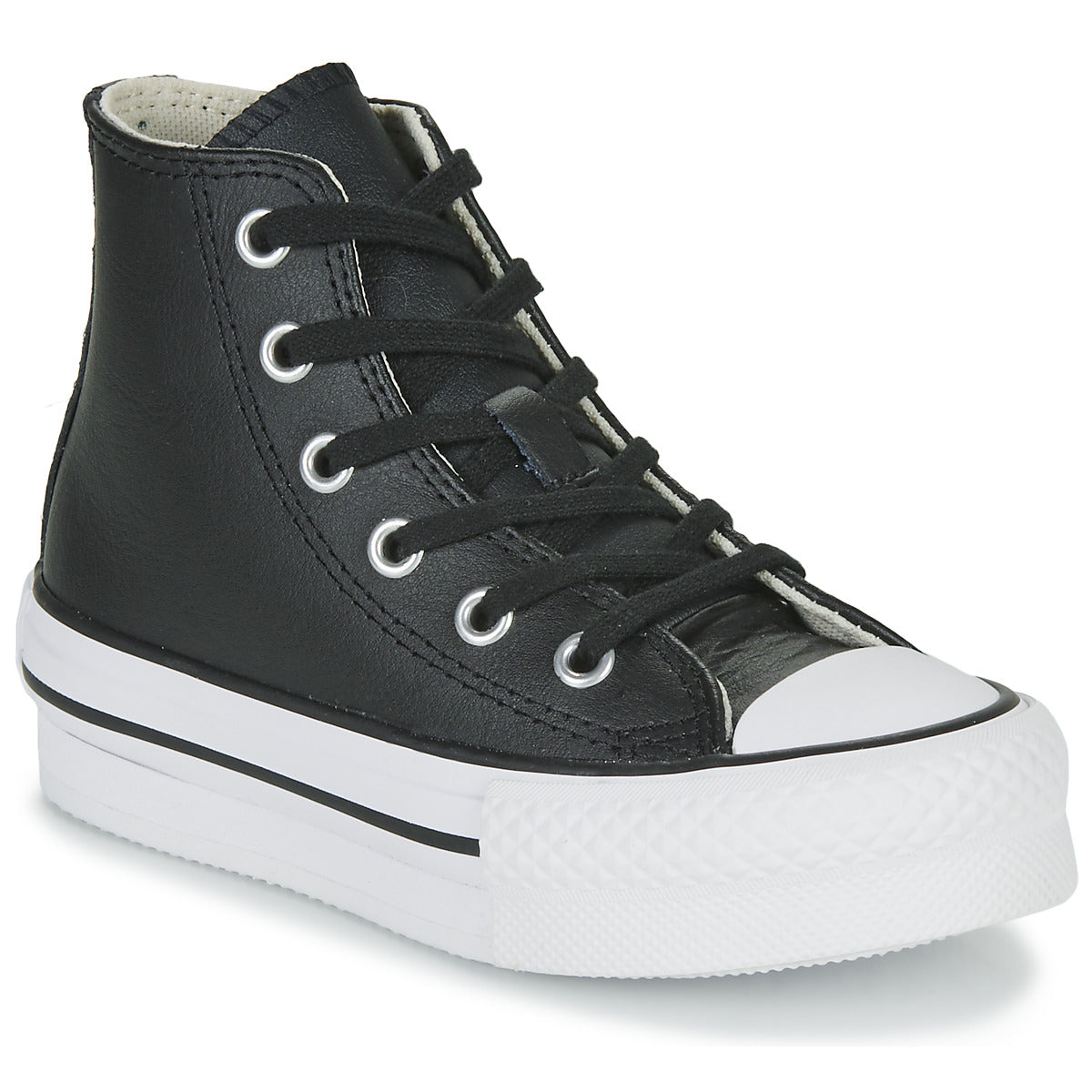 Scarpe bambini ragazzo Converse  Chuck Taylor All Star Eva Lift Leather Foundation Hi  Nero 