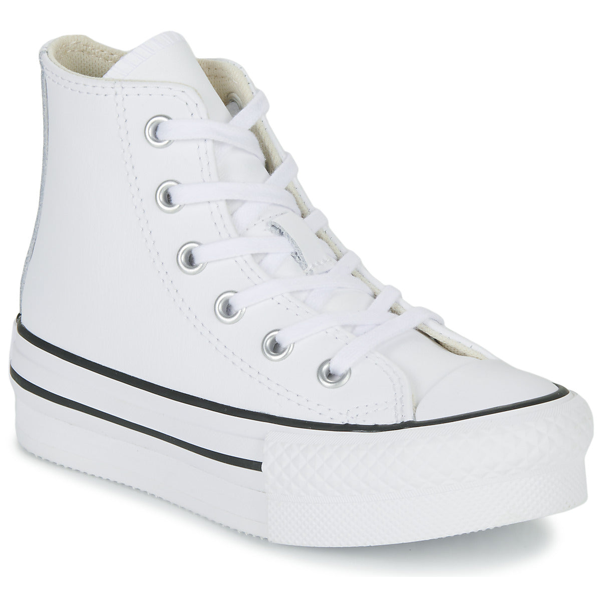 Scarpe bambini ragazzo Converse  Chuck Taylor All Star Eva Lift Leather Foundation Hi  Bianco 