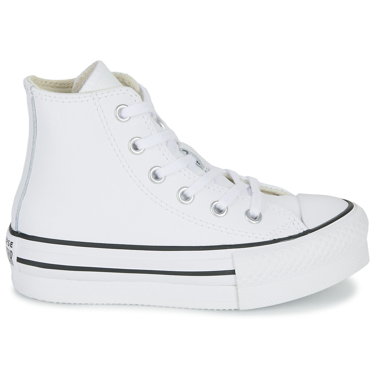 Scarpe bambini ragazzo Converse  Chuck Taylor All Star Eva Lift Leather Foundation Hi  Bianco 