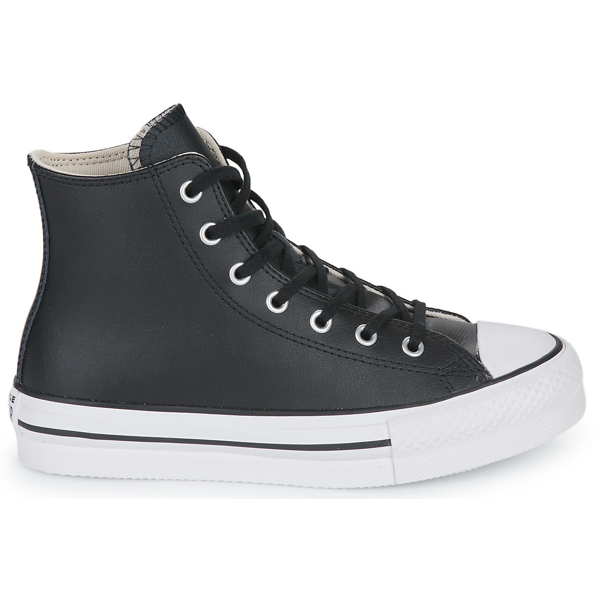 Scarpe bambini ragazza Converse  Chuck Taylor All Star Eva Lift Leather Foundation Hi  Nero 