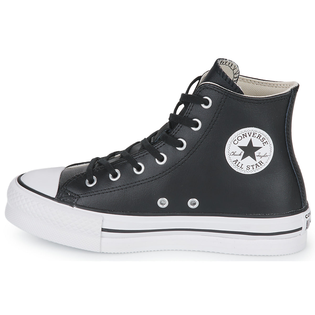 Scarpe bambini ragazza Converse  Chuck Taylor All Star Eva Lift Leather Foundation Hi  Nero 