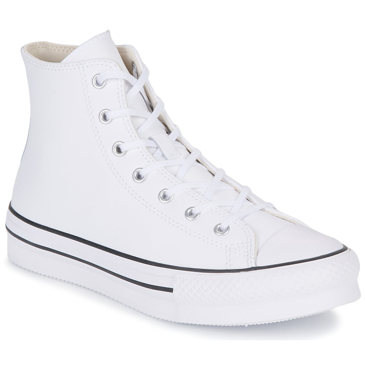 Scarpe bambini ragazza Converse  Chuck Taylor All Star Eva Lift Leather Foundation Hi  Bianco 