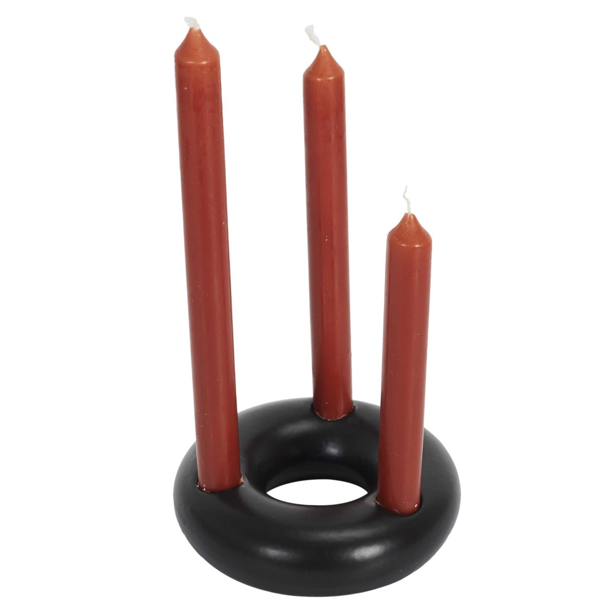 Candelieri / porta candele The home deco factory:SUPPORT 3 BOUGIES NOIR M24