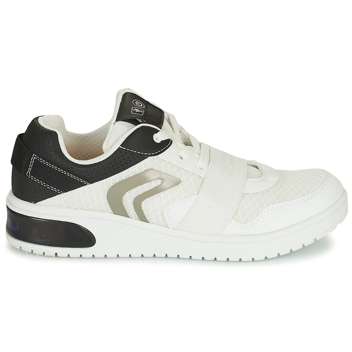 Scarpe bambini ragazzo Geox  J XLED B. B - MESH+GEOBUCK  Bianco 