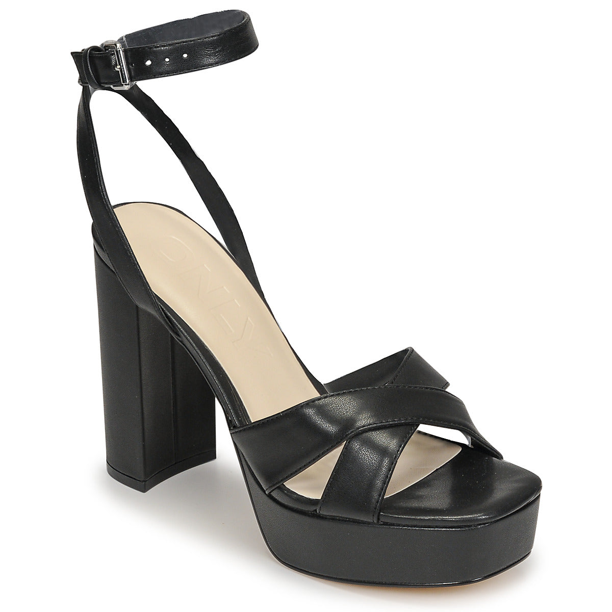 Sandali donne Only  ONLAUTUM-3 PU HEELED SANDAL  Nero 