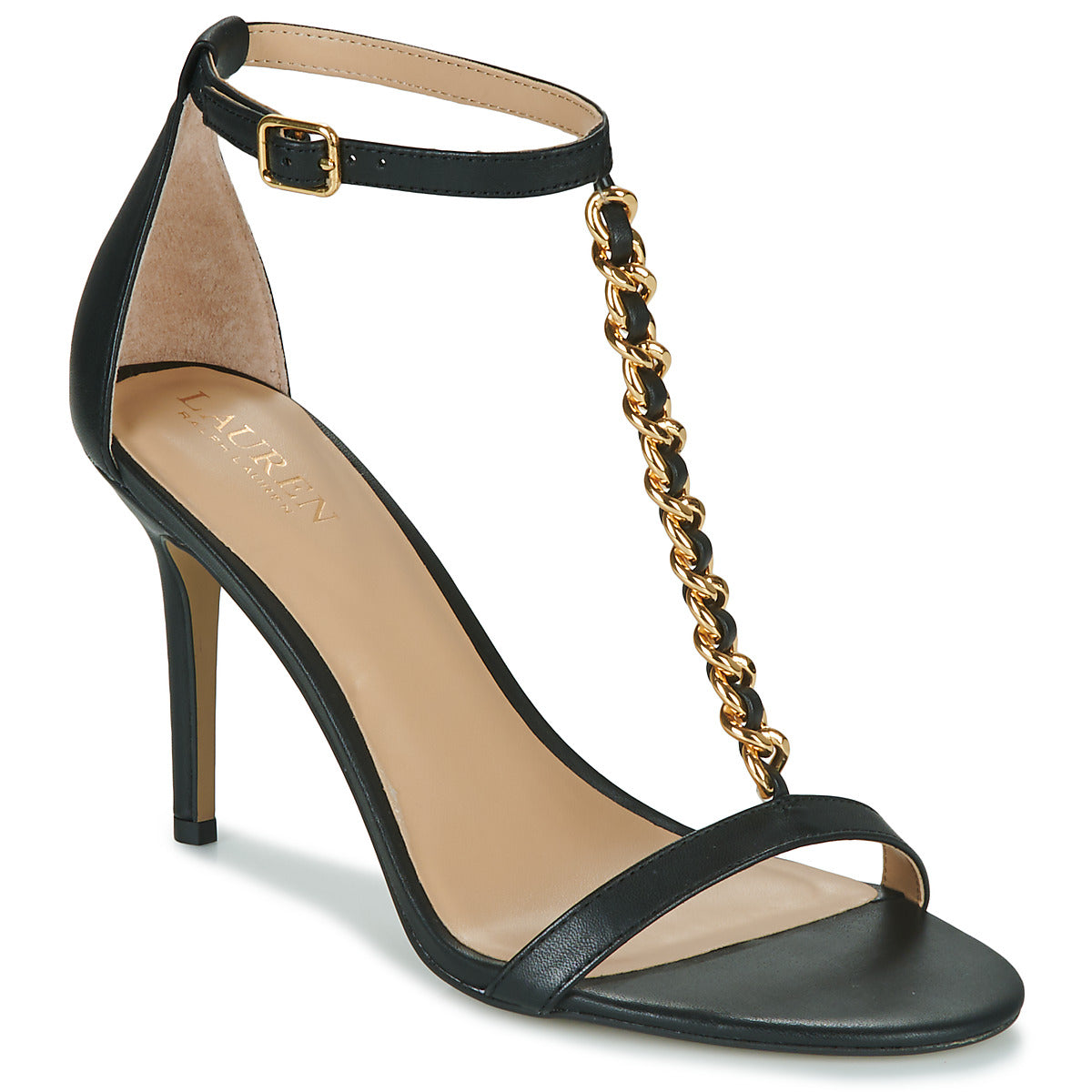 Sandali donne Lauren Ralph Lauren  KATE-SANDALS-HEEL SANDAL  Nero 