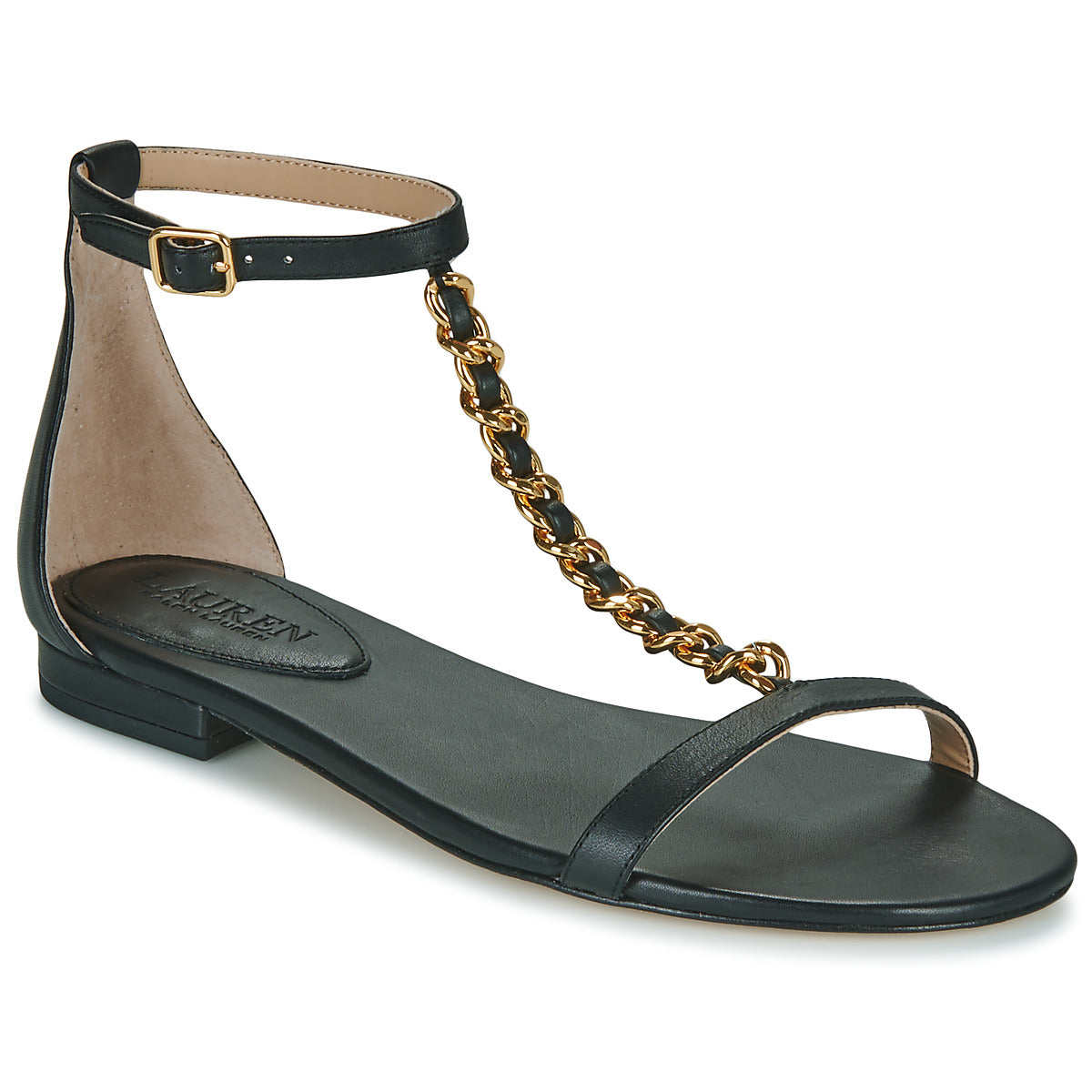 Sandali donne Lauren Ralph Lauren  ELISE-SANDALS-FLAT SANDAL  Nero 