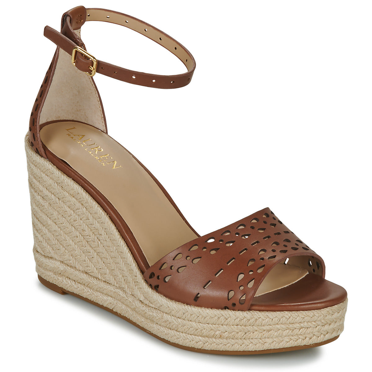 Sandali donne Lauren Ralph Lauren  HAANA-ESPADRILLES-WEDGE  Marrone 