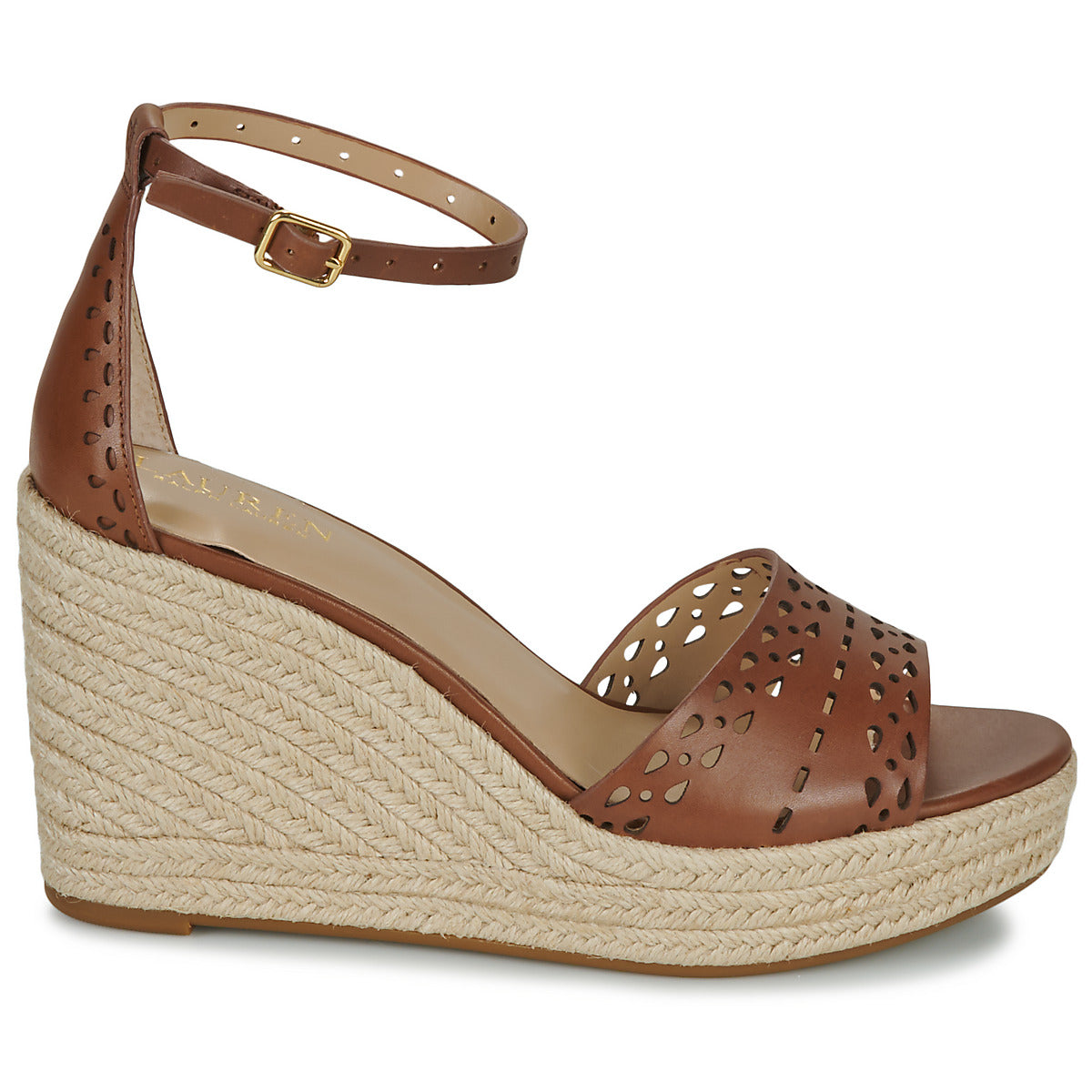 Sandali donne Lauren Ralph Lauren  HAANA-ESPADRILLES-WEDGE  Marrone 