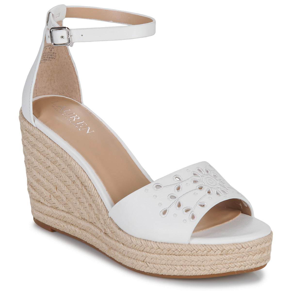 Sandali donne Lauren Ralph Lauren  HAANA-ESPADRILLES-WEDGE  Bianco 