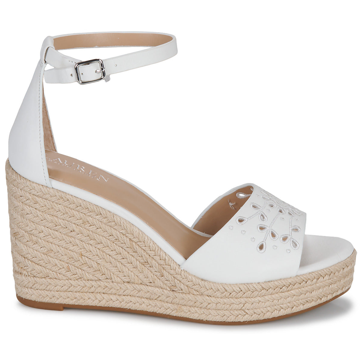 Sandali donne Lauren Ralph Lauren  HAANA-ESPADRILLES-WEDGE  Bianco 