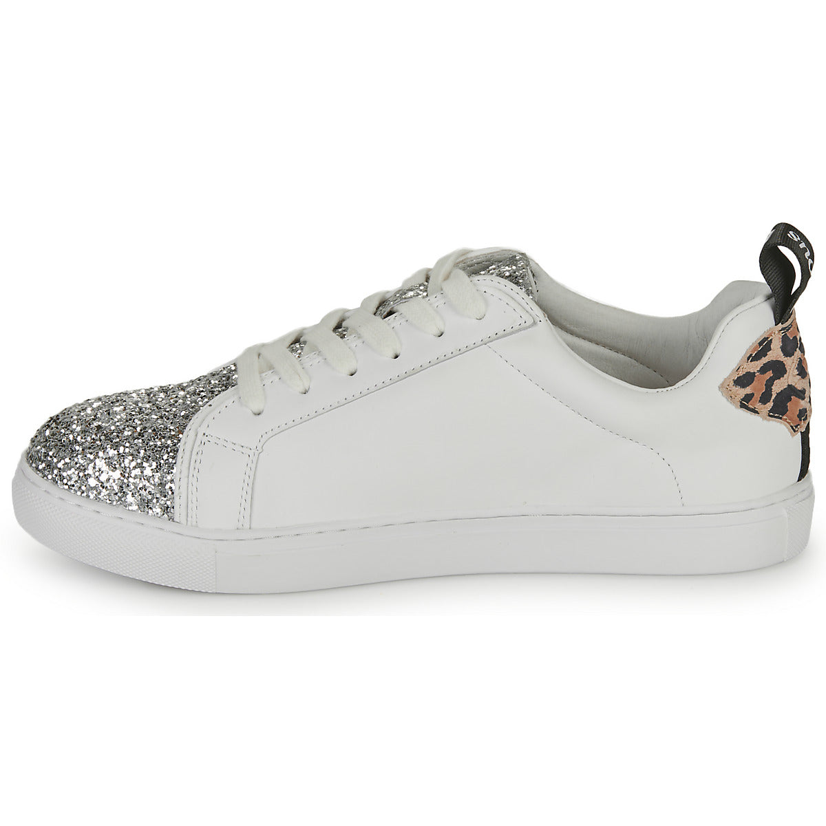 Sneakers basse donne Bons baisers de Paname  BETTYS ROSE GLITTER SILVER  Bianco 