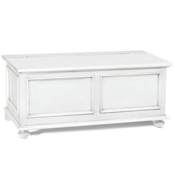 Cassapanca FLAMINIA in legno bianco 100×44×51 cm