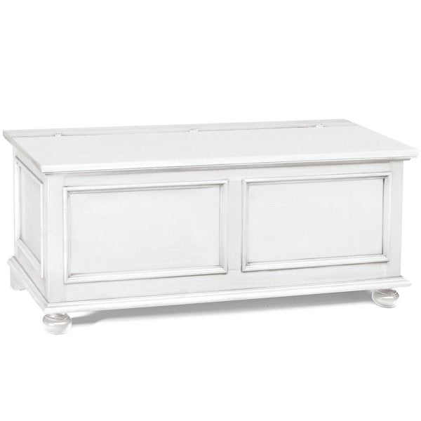 Cassapanca FLAMINIA in legno bianco 120×44×51 cm