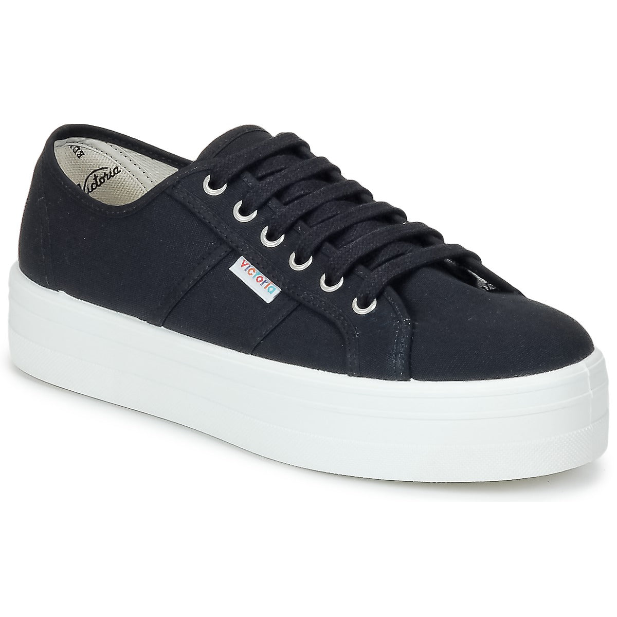 Sneakers basse donne Victoria  BLUCHER LONA PLATAFORMA  Nero 