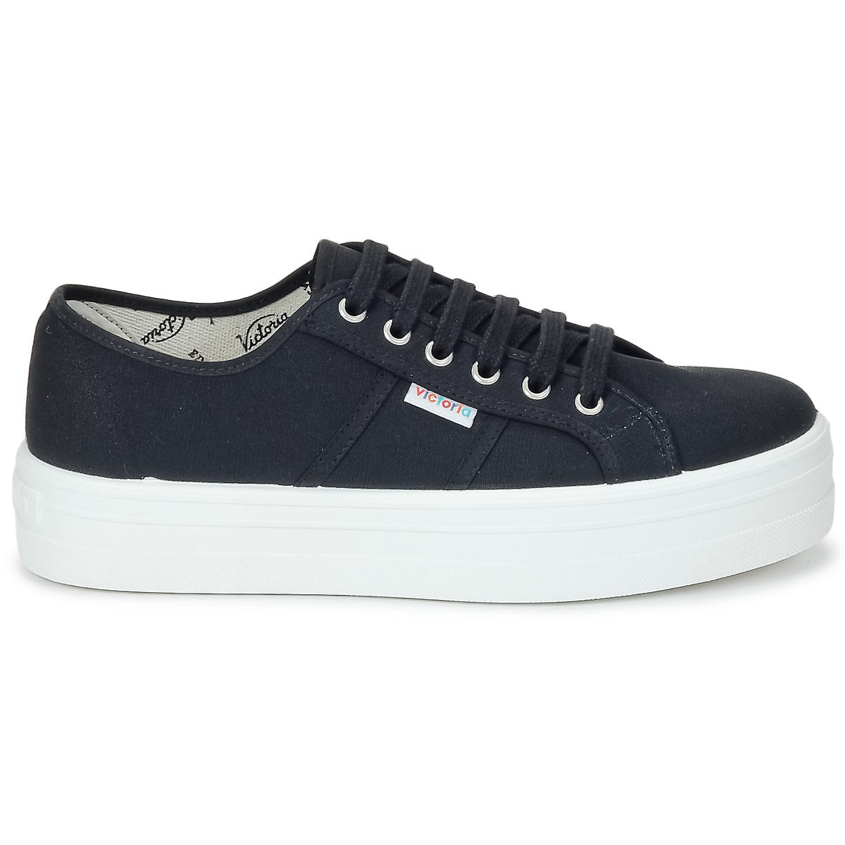 Sneakers basse donne Victoria  BLUCHER LONA PLATAFORMA  Nero 