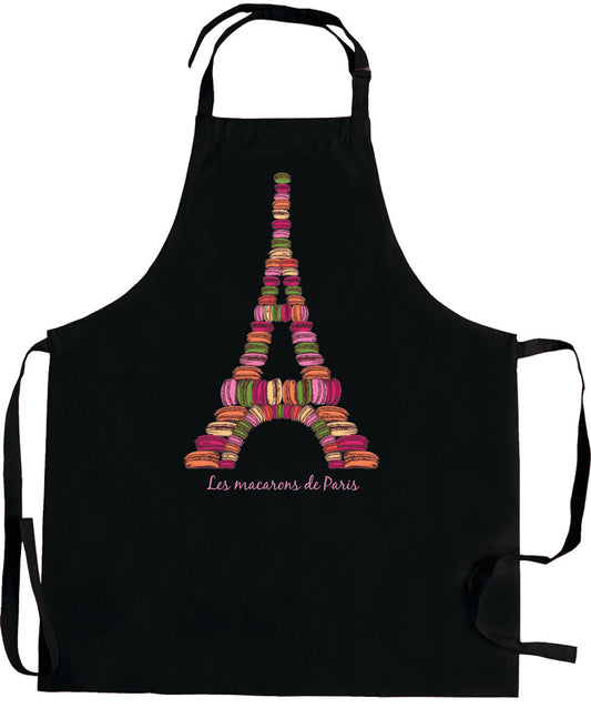 Grembiule da cucina riciclato Macarons de Paris Noir 72 X 90 987