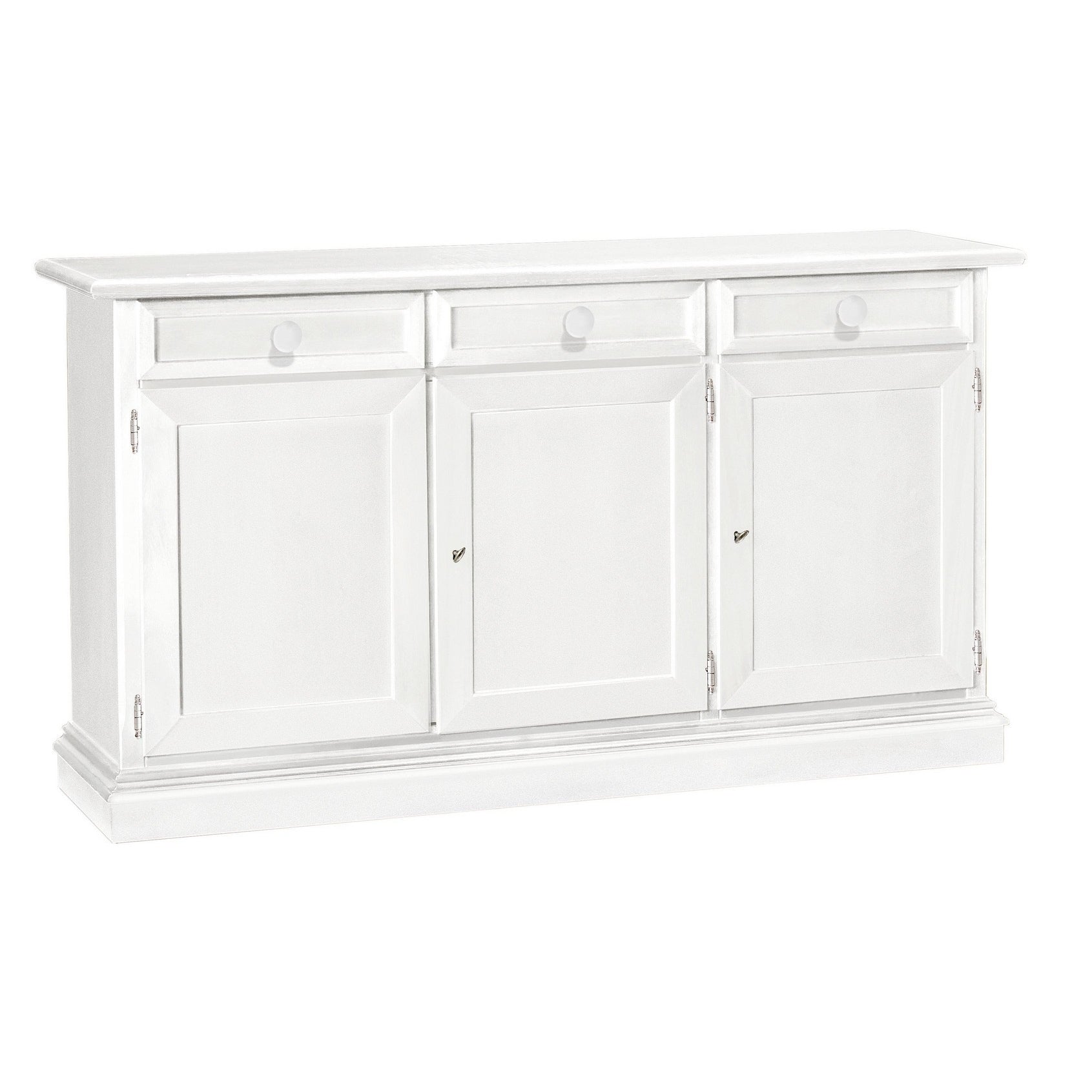 Credenza in legno bianco 3 porte 156×42 cm