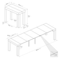 Consolle allungabile VIAREGGIO effetto bianco frassinato 90×45 cm – 90×300