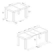 Tavolo BAROLO in legno nobilitato effetto cemento allungabile 120×80 cm – 200×80 cm