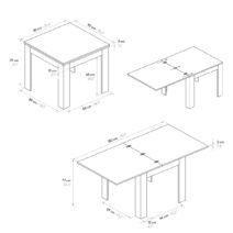 Tavolo LIPARI finitura olmo perla allungabile a libro 90×90 cm – 180×90 cm