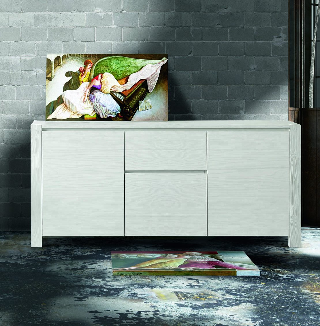 Credenza abete bianco spazzolato 185×50 cm H 84 cm