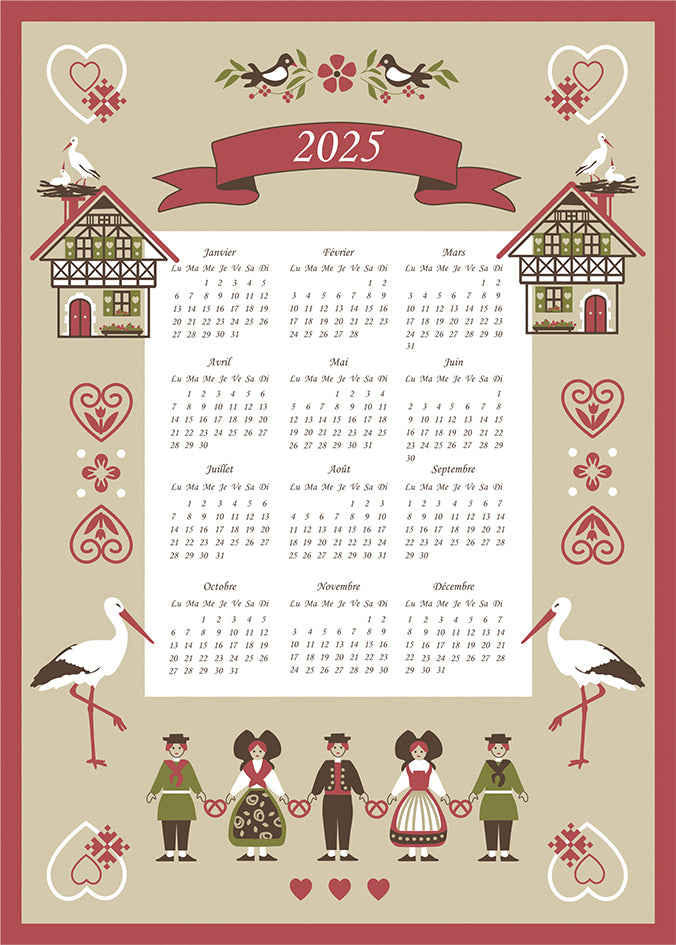 Strofinaccio Calendario 2025 Hisla Beige 50 X 70