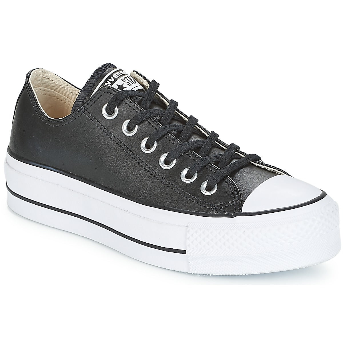 Sneakers basse donne Converse  CHUCK TAYLOR ALL STAR LIFT CLEAN OX LEATHER  Nero 