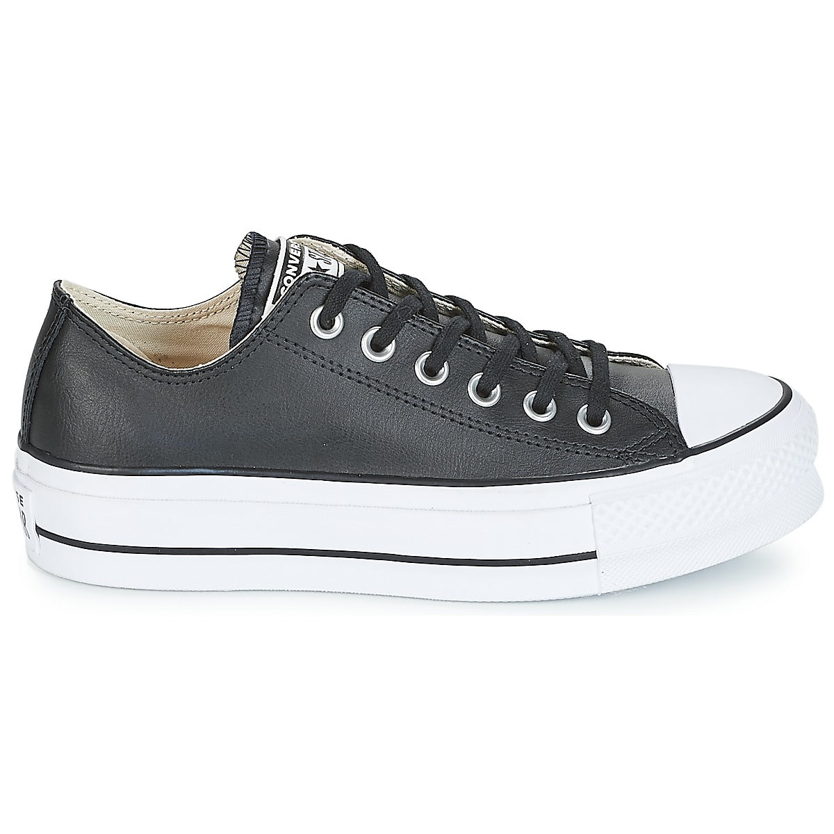 Sneakers basse donne Converse  CHUCK TAYLOR ALL STAR LIFT CLEAN OX LEATHER  Nero 