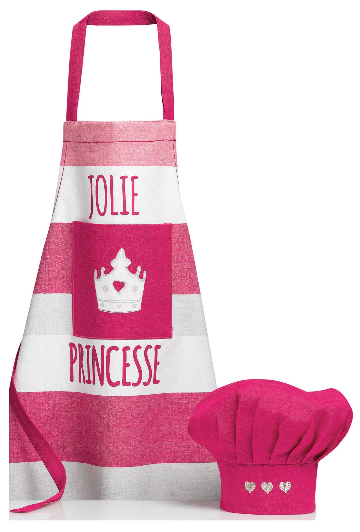 Grembiule da cucina per bambini riciclato e toque Sissi Rose 52 X 63