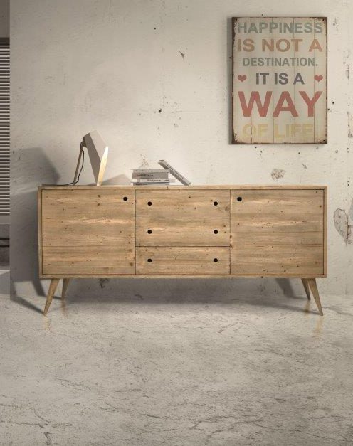 Credenza SOFFIANO abete spazzolato naturale 185×50 cm H 84 cm