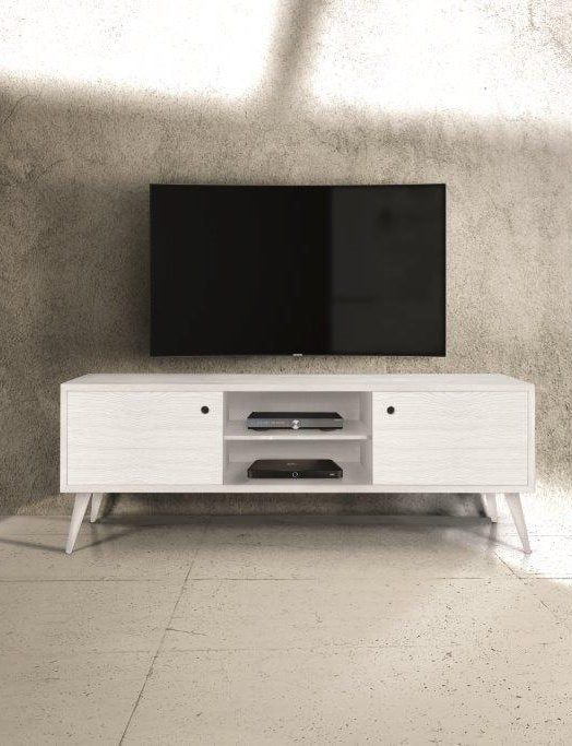 Porta TV SOFFIANO abete bianco spazzolato 160×45 cm H 55 cm