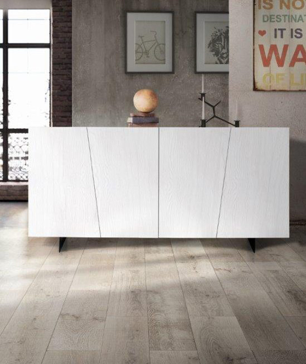 Credenza SAN BABILA abete bianco spazzolato 180×50 cm H 87 cm