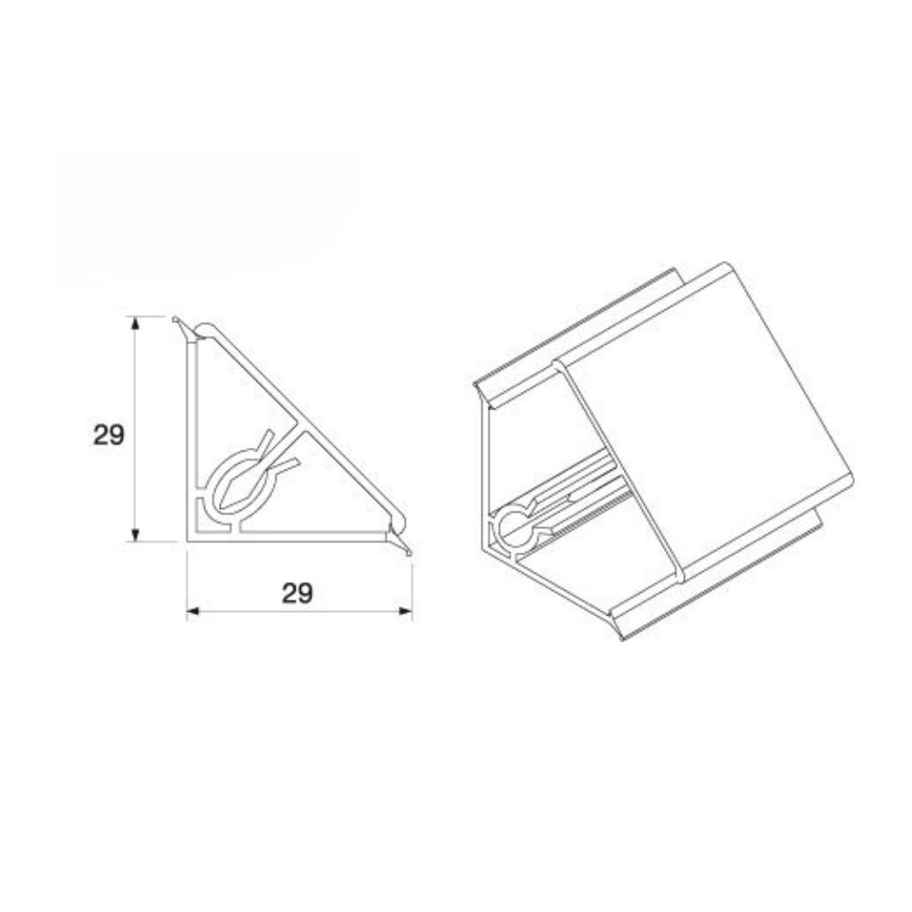 alzatina triangolare in pvc rivestita in carta colore granito baveno, alzatina installata tra piano e parete, soluzione pratica e decorativa