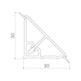 alzatina triangolare in pvc rivestita in carta colore ciliegio 4 metri, alzatina installata tra piano e parete, soluzione pratica e decorativa