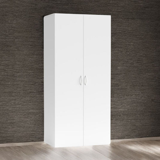 armadio 2 ante seba 2 colore bianco, armadio a vista frontale, perfetto per camere moderne e funzionali