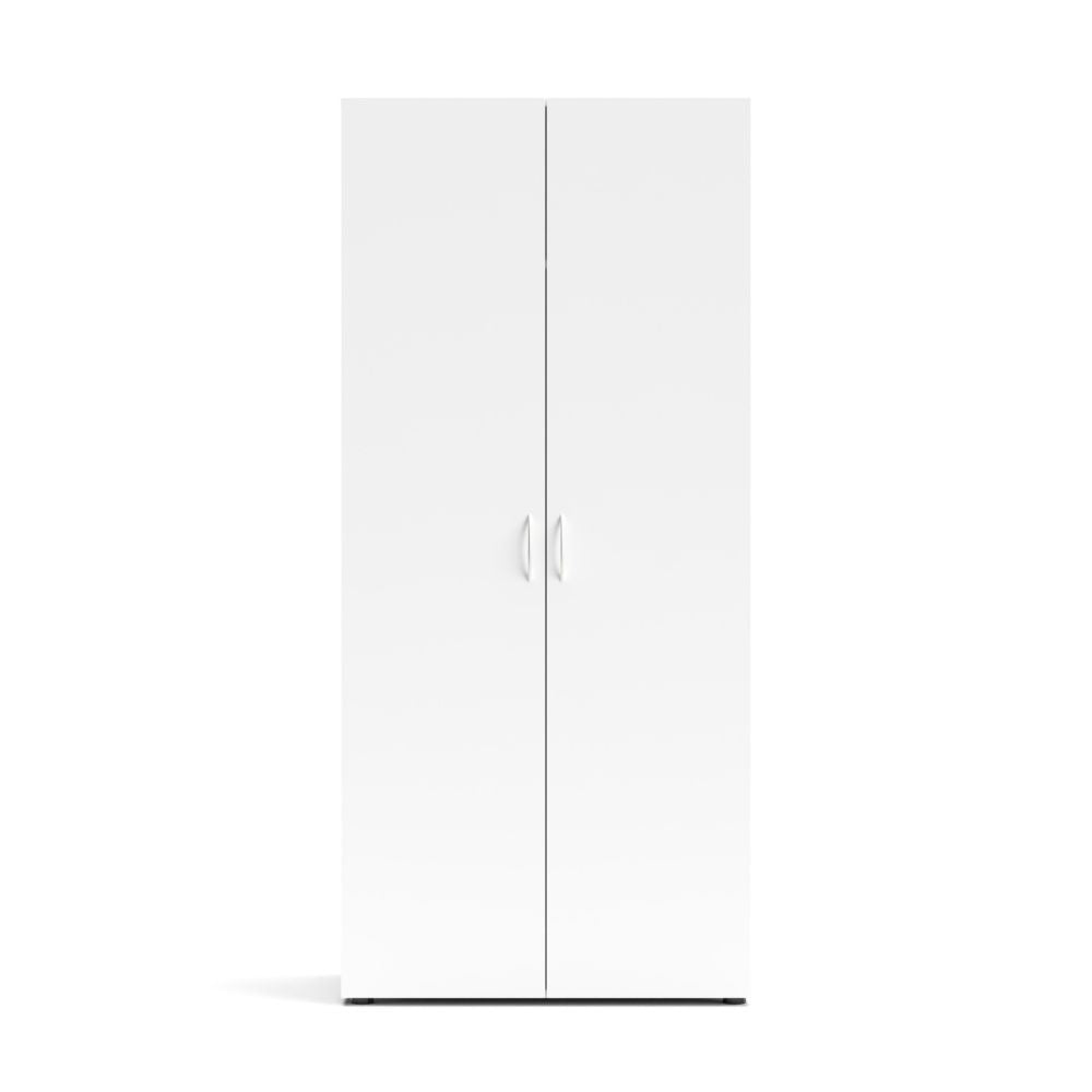 armadio 2 ante seba 2 colore bianco, armadio in ambiente arredato, ideale per ispirazione d’interni