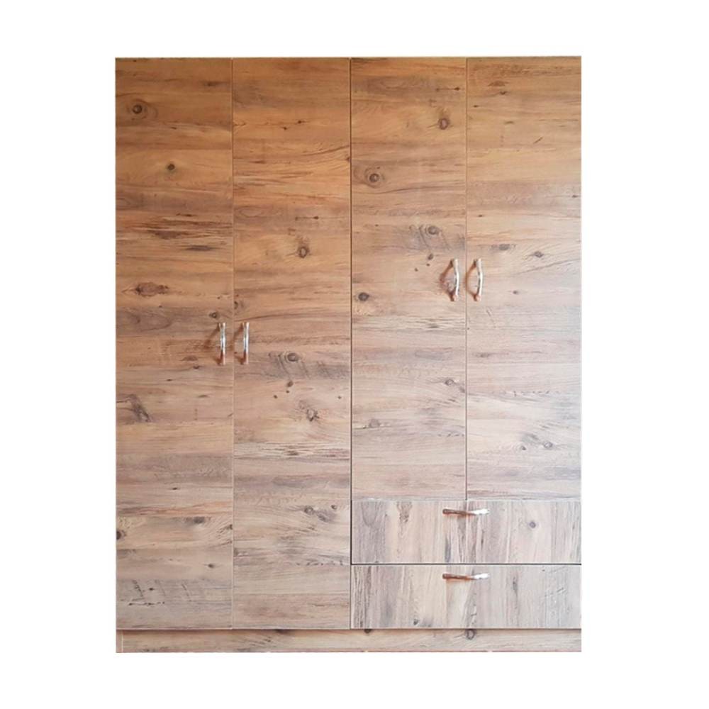 armadio grd4422023 4 ante e 2 cassetti rovere rustico, armadio a vista frontale, perfetto per camere moderne e funzionali