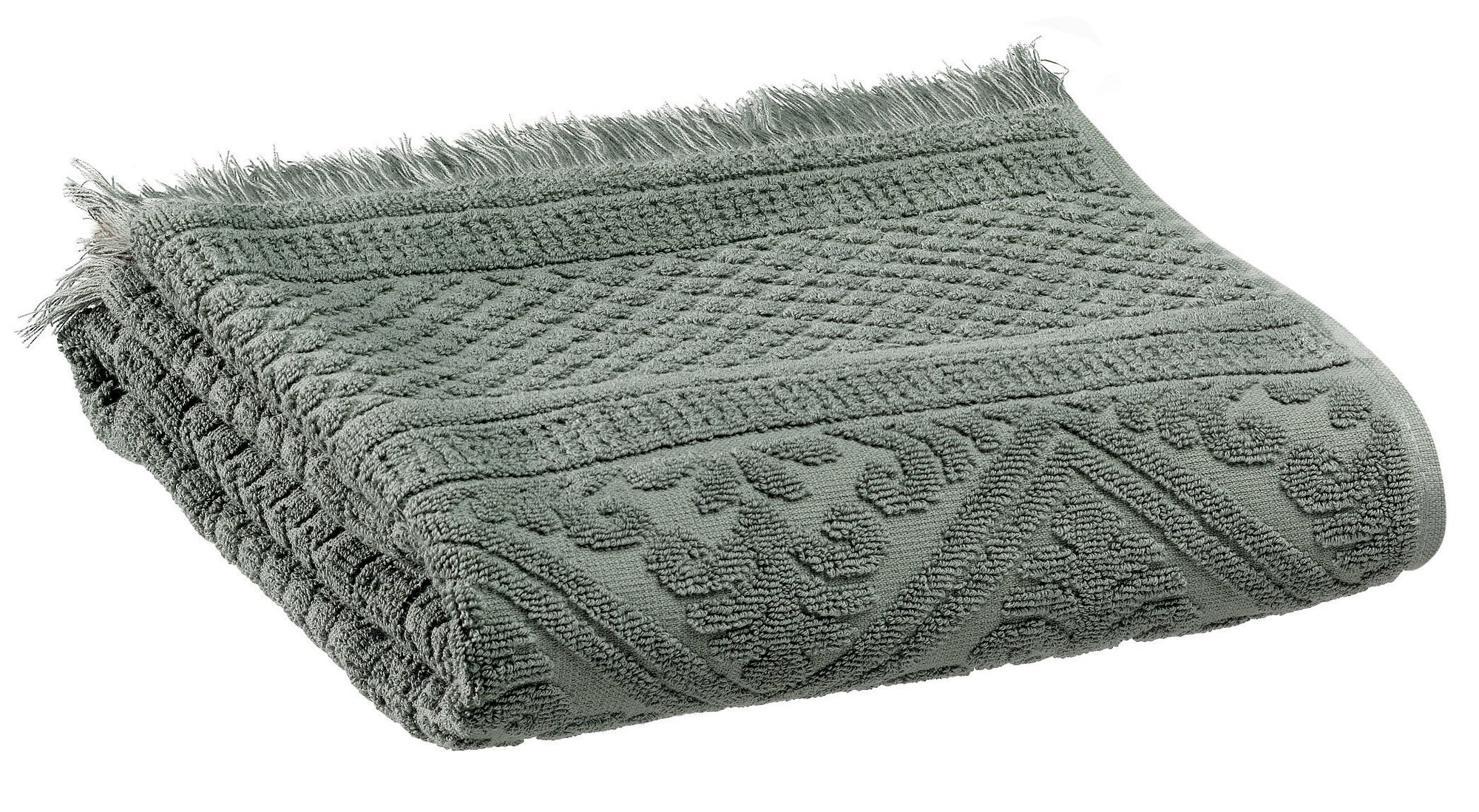 asciugamano zoe timo, colore timo, taglia 50 x 100. asciugamano piegato su sfondo neutro per una visione pulita del prodotto