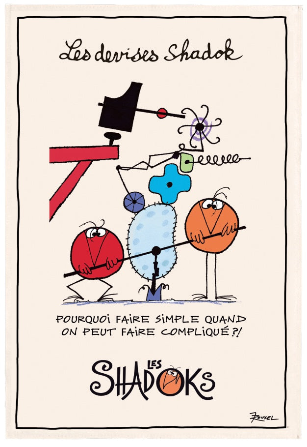 strofinaccio shadoks pourquoi faire simple ecru, colore ecru, taglia 48 x 72. asciugamano piegato su sfondo neutro per una visione pulita del prodotto