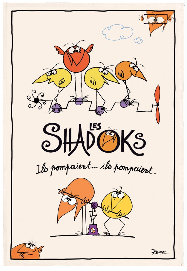 strofinaccio shadoks ils pompaient ecru, colore ecru, taglia 48 x 72. asciugamano piegato su sfondo neutro per una visione pulita del prodotto