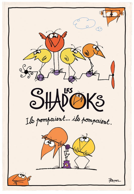 strofinaccio shadoks ils pompaient ecru, colore ecru, taglia 48 x 72. asciugamano piegato su sfondo neutro per una visione pulita del prodotto 626