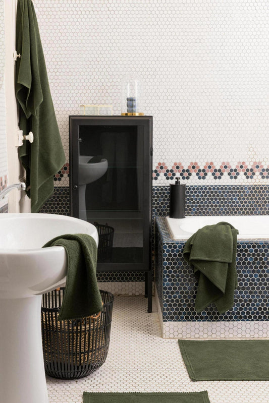 asciugamano bora rosmarino, colore rosmarino, taglia 50 x 100. realizzato in 100% cotone, ideale per assorbenza e delicatezza sulla pelle